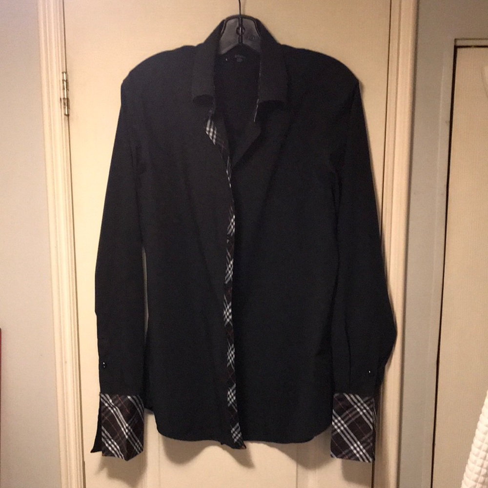 Men’s Blanc Cufflink Dress Shirt Black Size CN XXL, US L